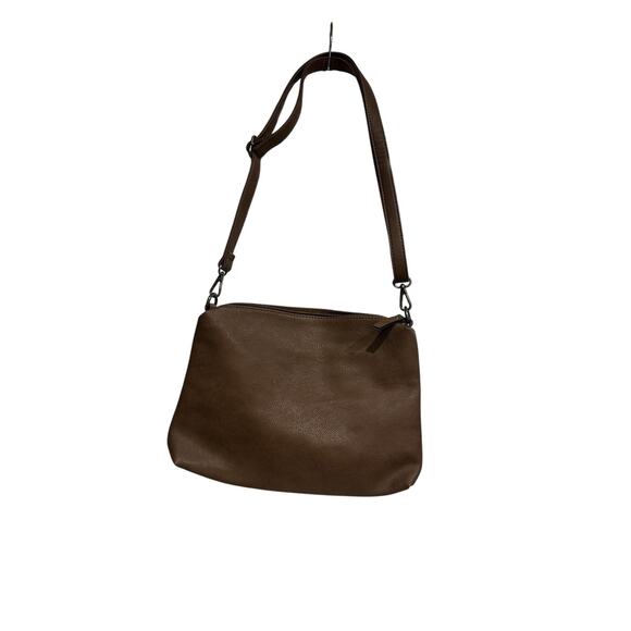 Joy Susan Crossbody Shoulder Vegan Leather Hobo Purse Brown W/Adjust. Strap NWOT - Picture 1 of 8